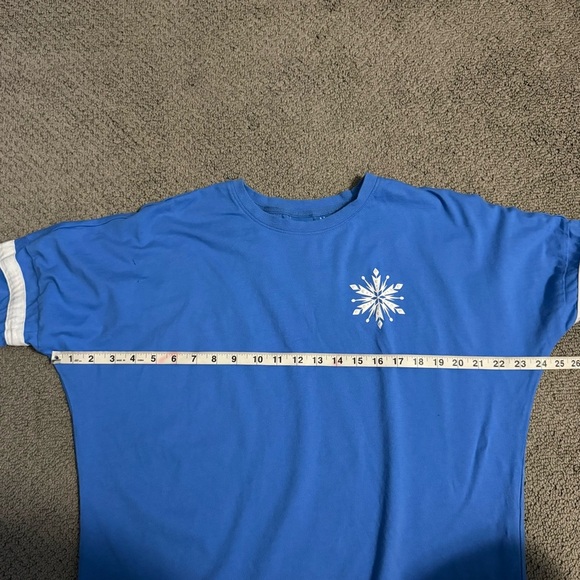 Disney Forzen Arendelle Spirit Hype Jersey Blue Snowflake long Sleeve Tee - Picture 14 of 16